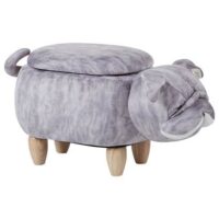 Beliani PUG Hocker Grijs