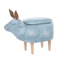 Beliani REINDEER Hocker Blauw
