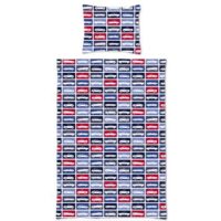 ESTAhome eenpersoons dekbedovertrek auto's rood en marine blauw
