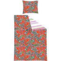 ESTAhome eenpersoons dekbedovertrek funky flowers en paisleys rood