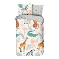 "Good Morning Zoo Kinder Dekbedovertrek 140 x 220 cm - Multi "