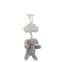 J-Line Olifant Hangend Muziek Pluche Grijs